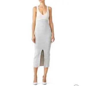 Opening Ceremony White Stripe Knit Dress Medium
